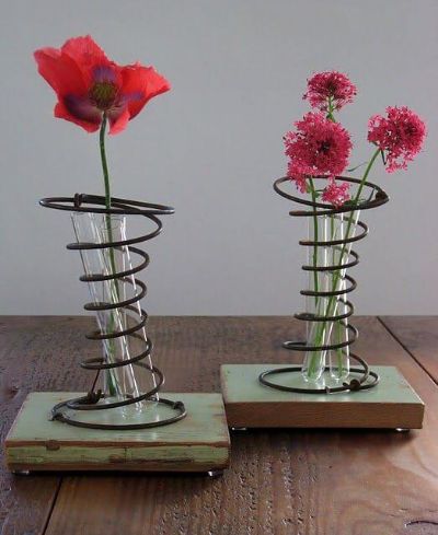 mattress spring vase