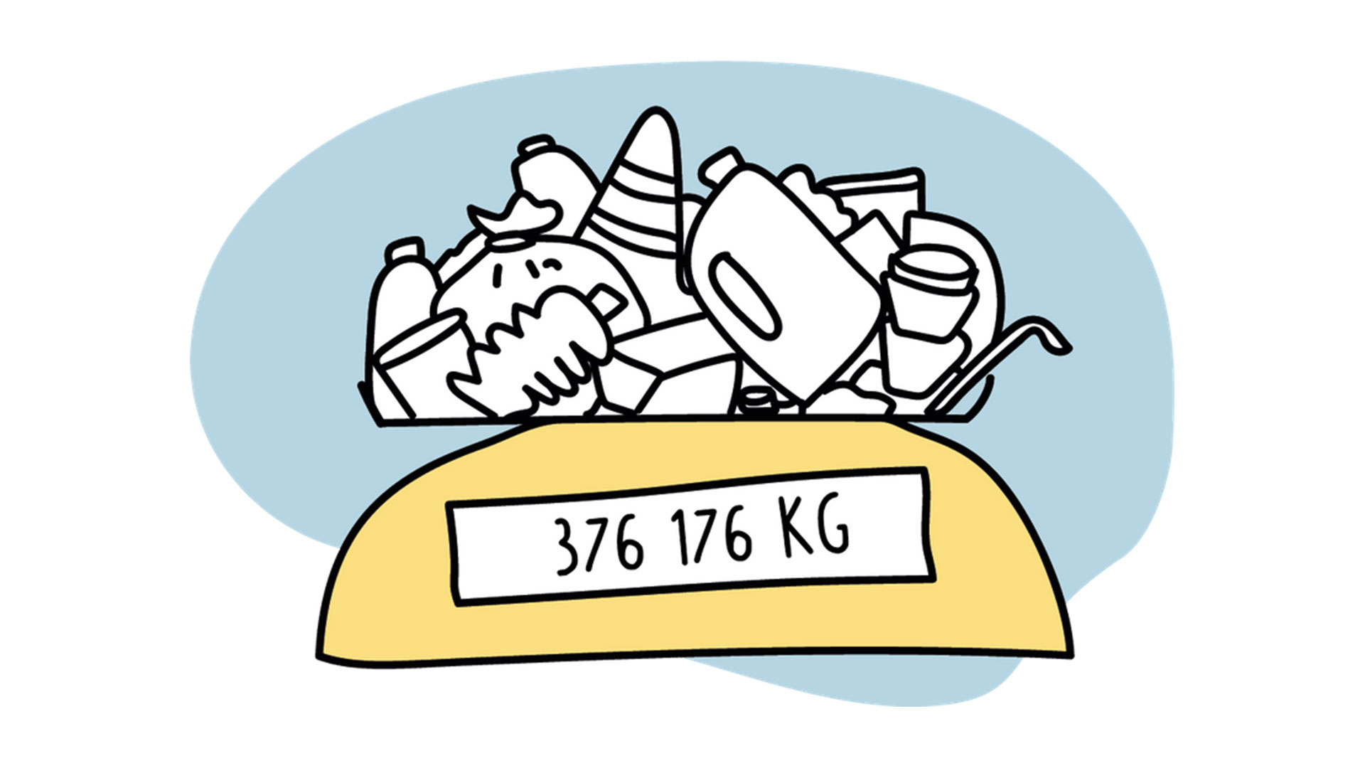 Illustration of a scale with 376.000 kg