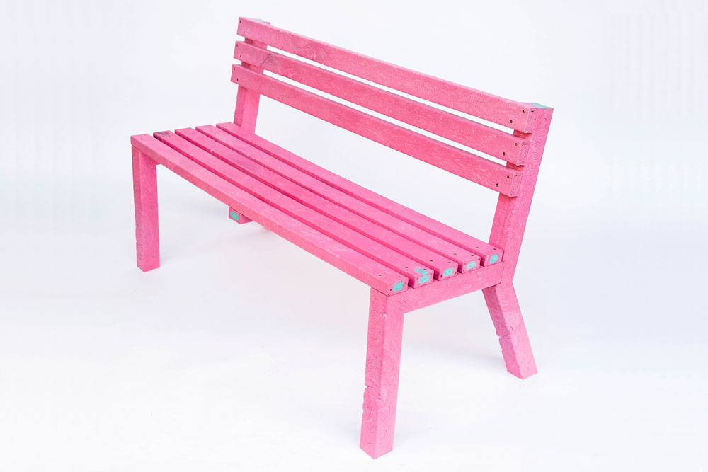 A bench made with beams