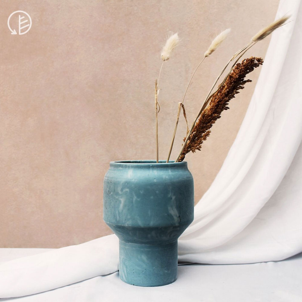 Recycled plastic vase
