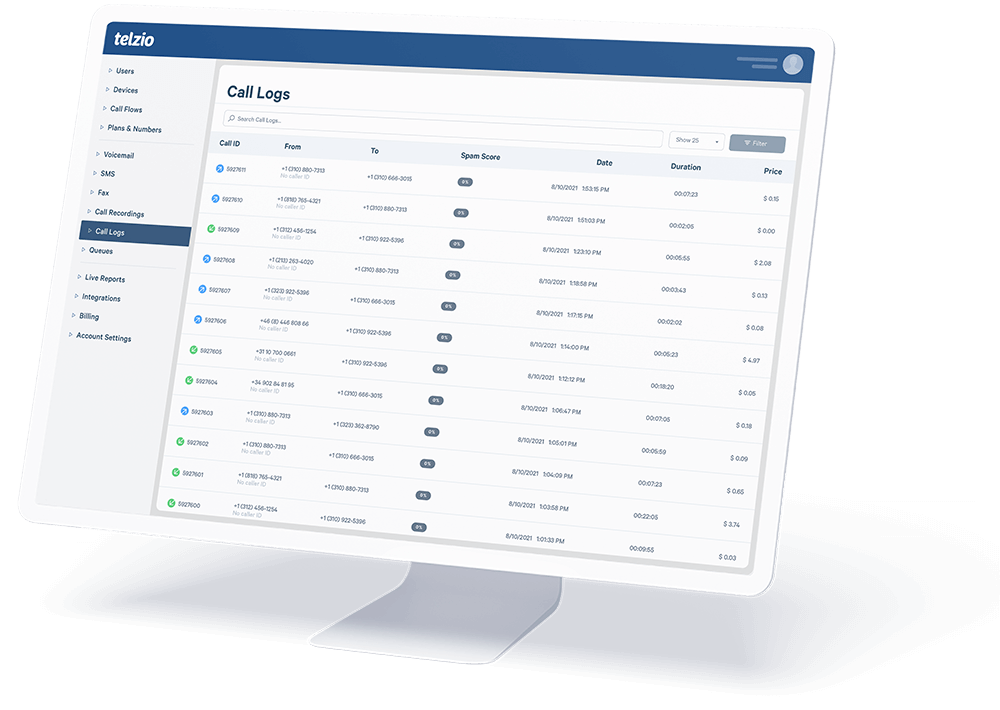 Telzio Call Logs telzio-call-logs