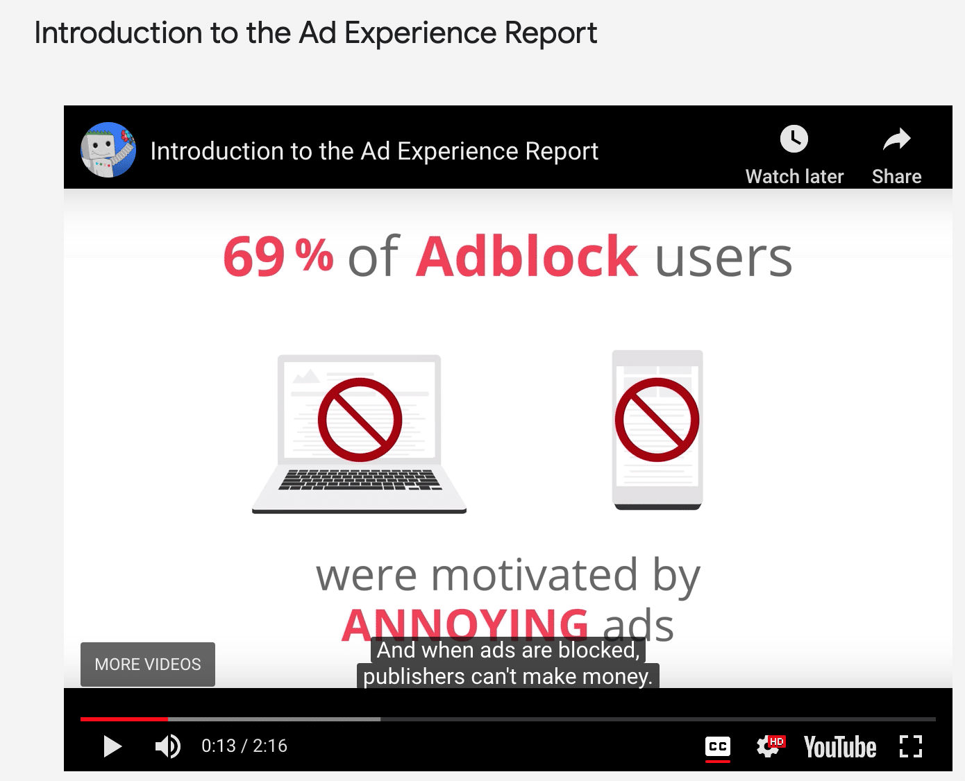 Introduction to the Ad Experience Report