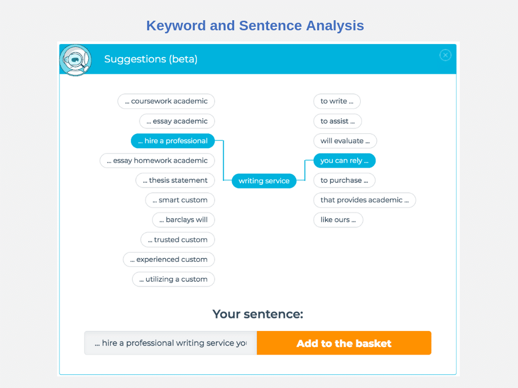 How to analyze keywords and sentences in website content