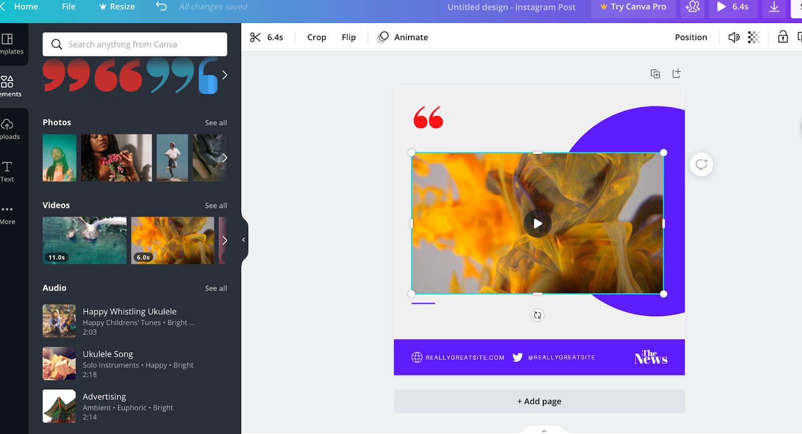 Canva design template for rich media ad