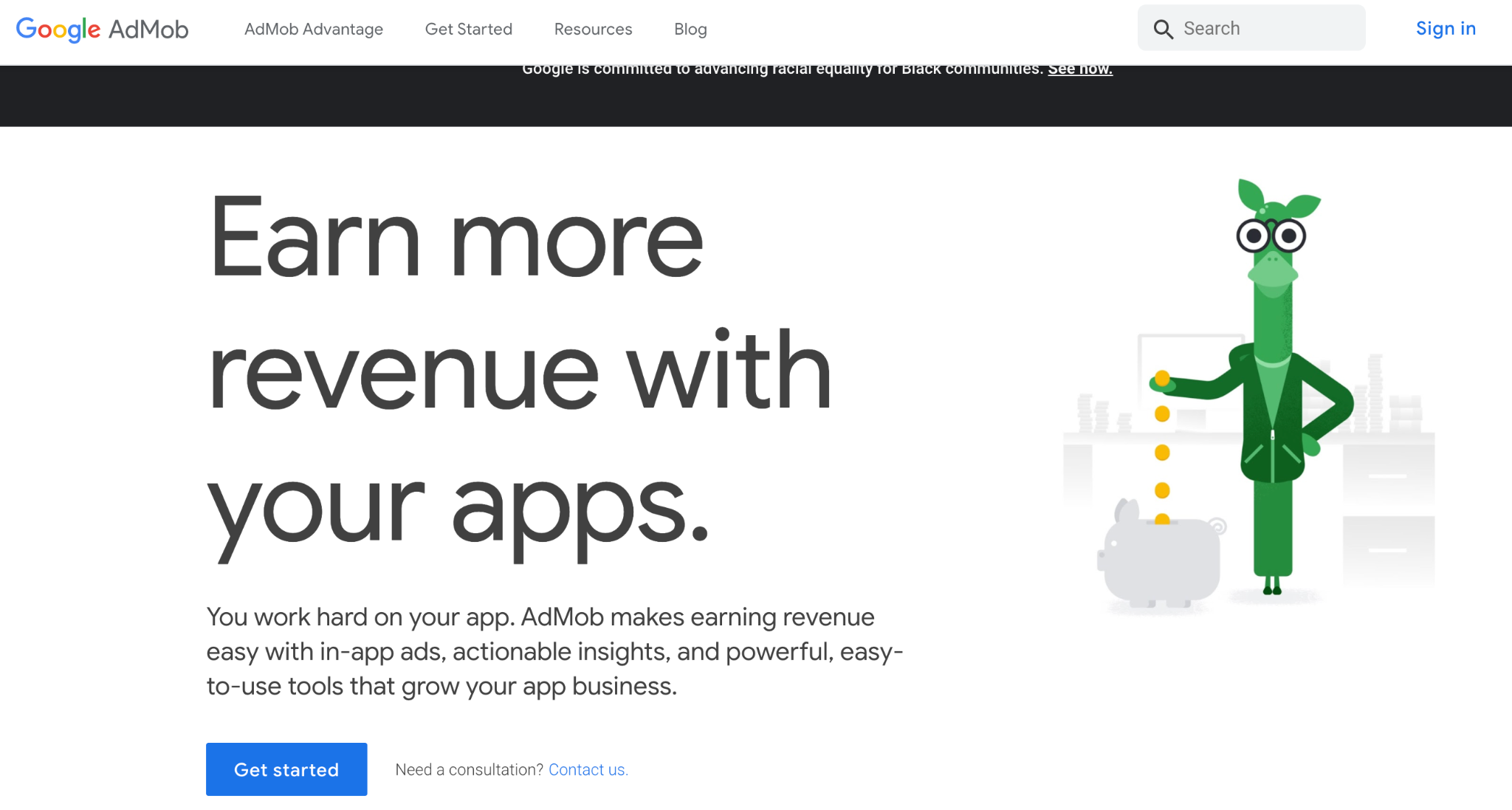 Google AdMob Homepage