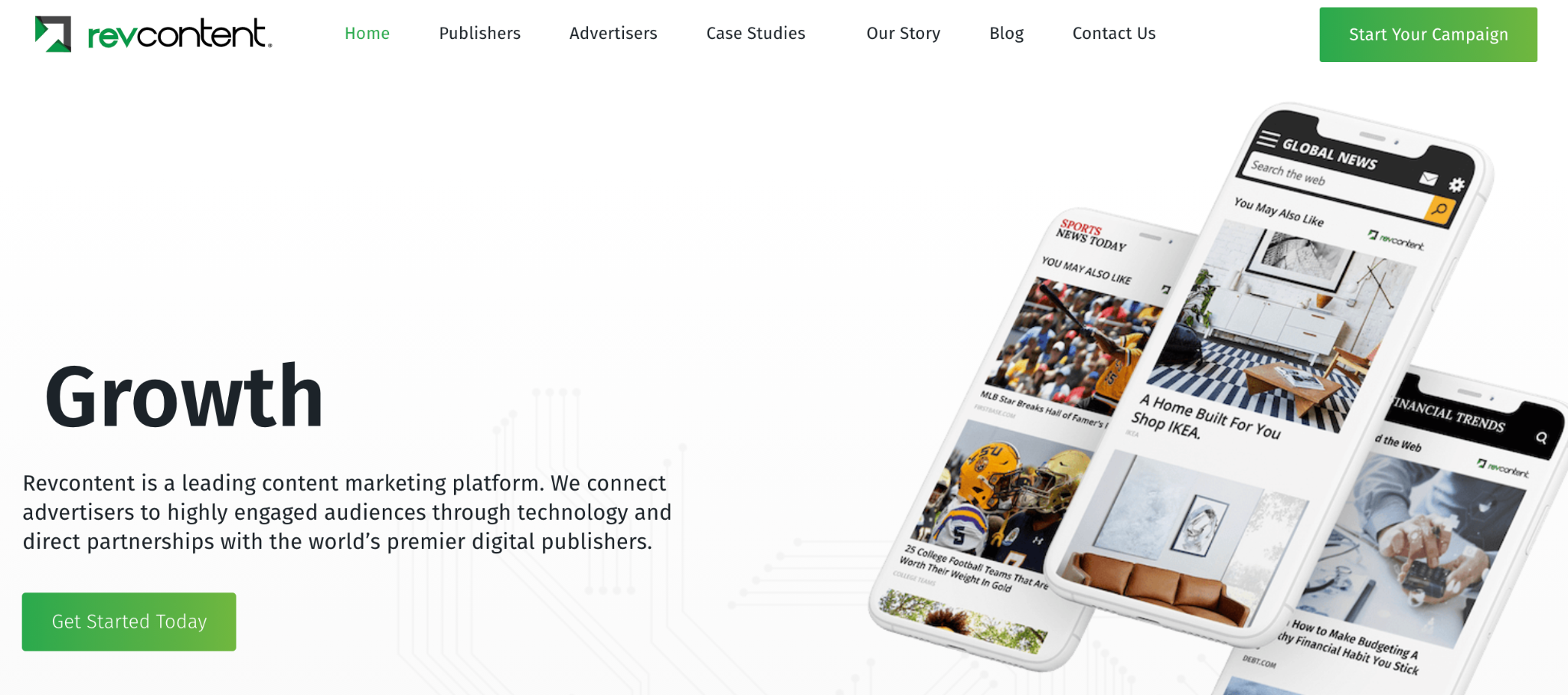 RevContent native advertising platform homepage