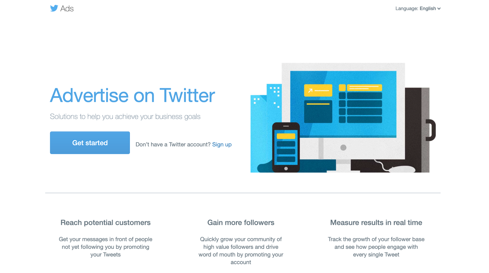 Twitter Ads Homepage