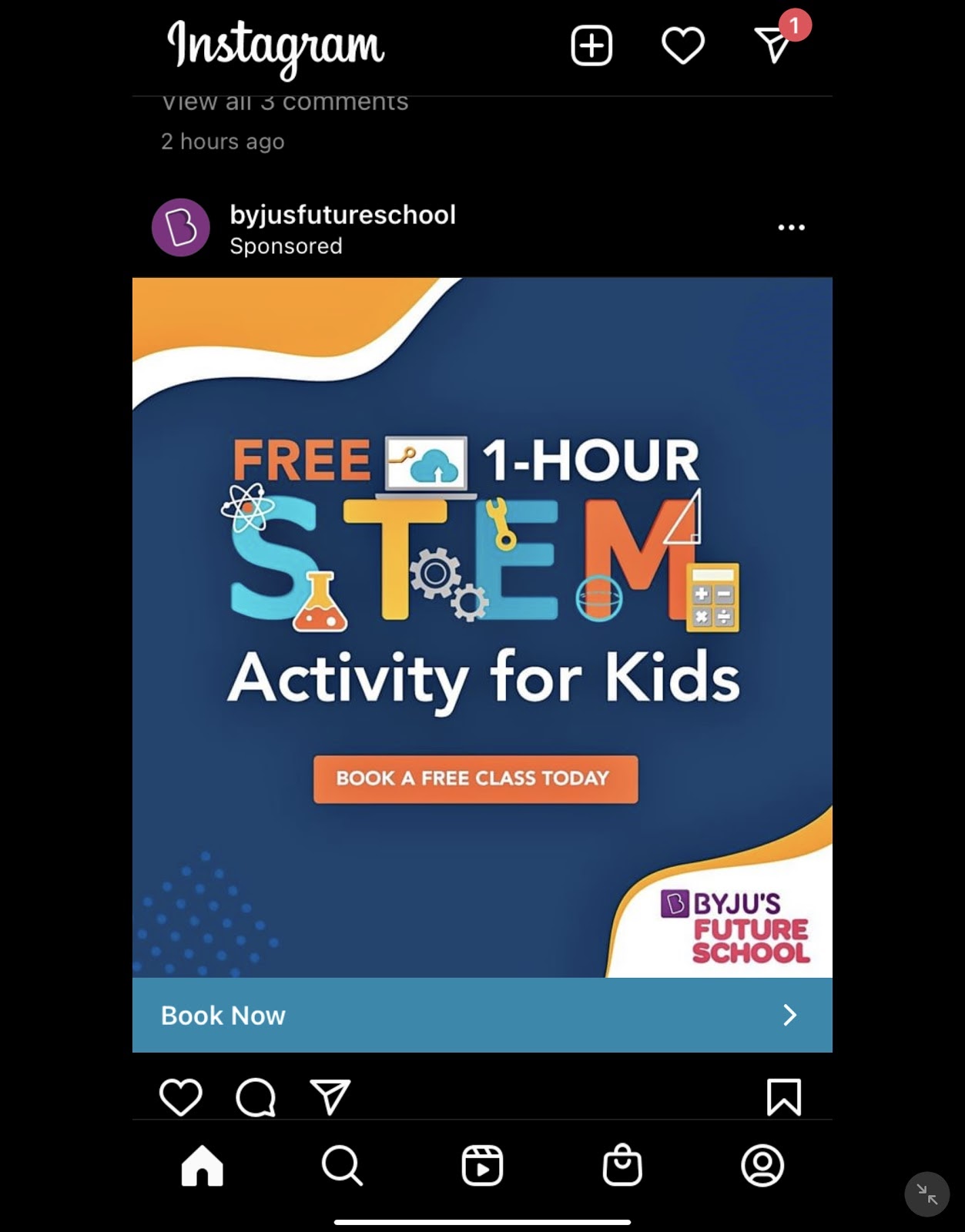 Native Ads for App Monetization Example Source: Instagram