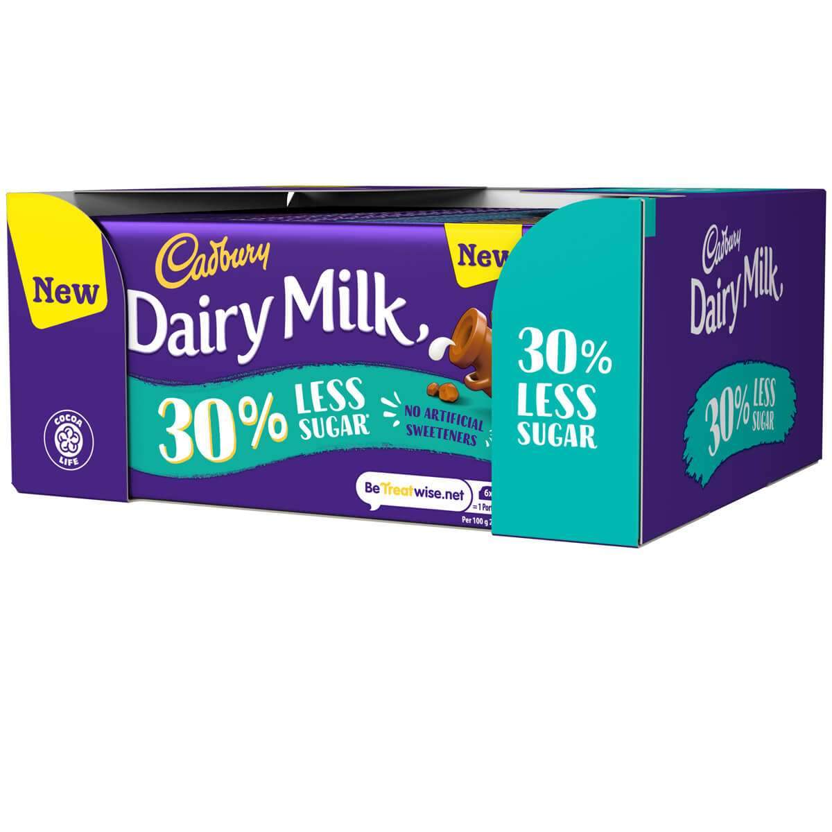 Hello Chocolate Cadbury Dairy Milk 30 Less Sugar Chocolate Bar 85g (Box of 14)