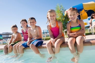 Kids in a water park