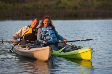 Couple kayaking