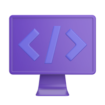 Computer icon with code symbol