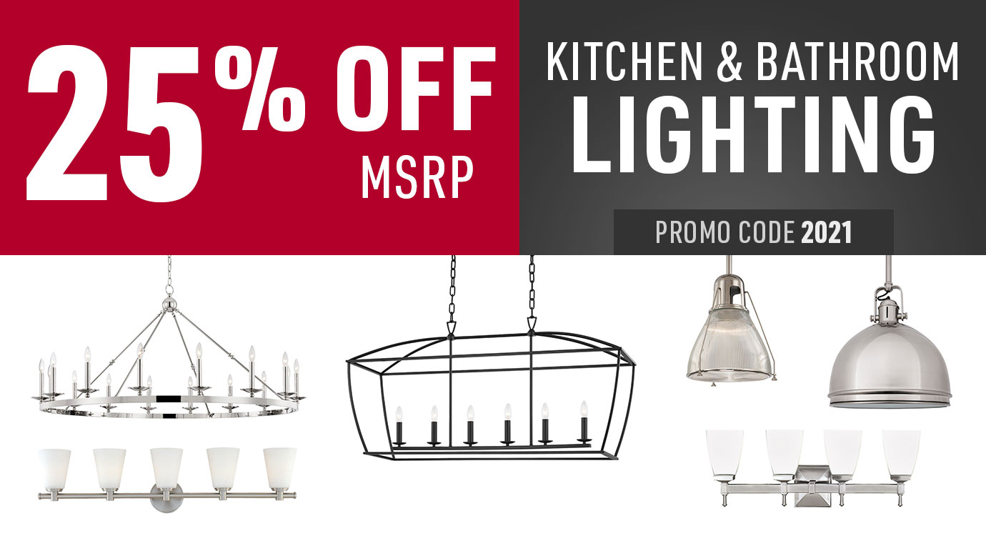 25% off kitchen and bathroom lighting