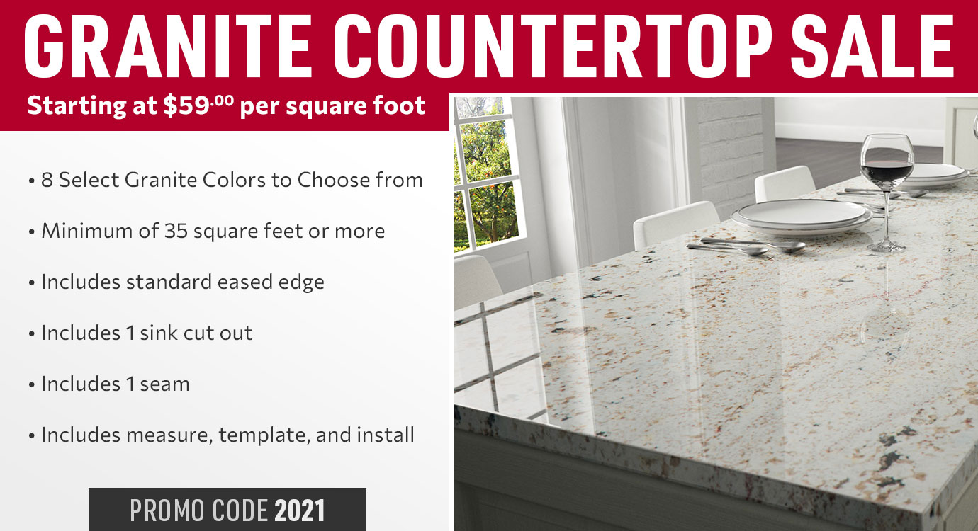 Granite Countertop Sale starting at $58 per square foot