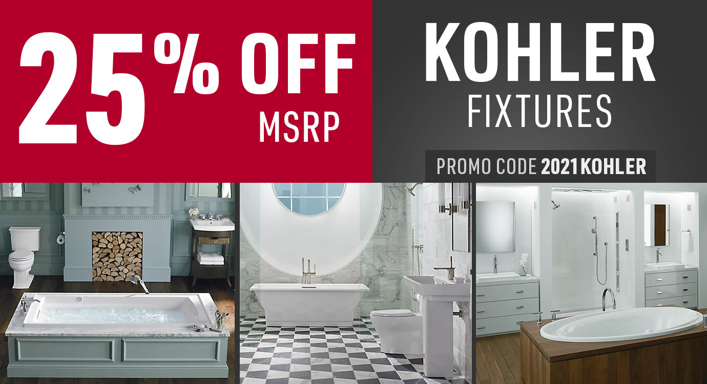 Get 25% off Kohler fixtures