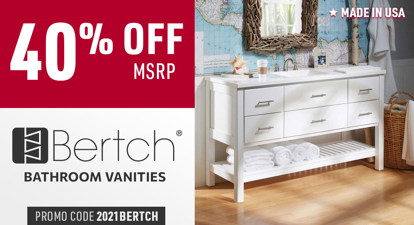 40% off Bertch bathroom vanities