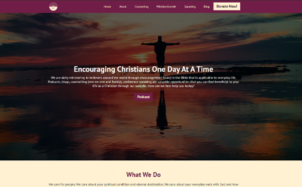 Encouraging Christians website design