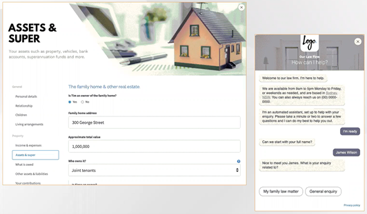 In-Take smart form and chatbot design