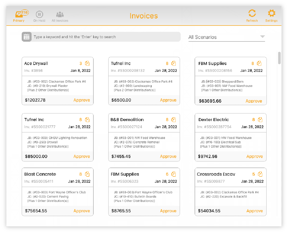hh2 Document Flow Invoice Screen