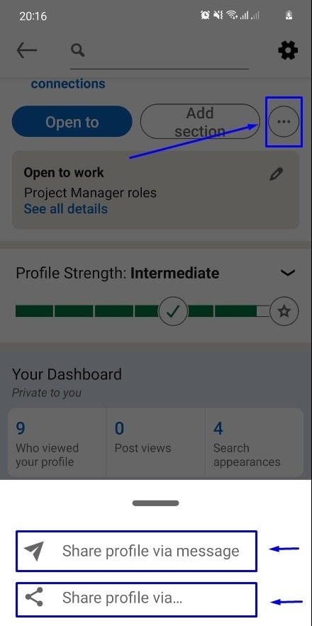 how to share your linkedin profile