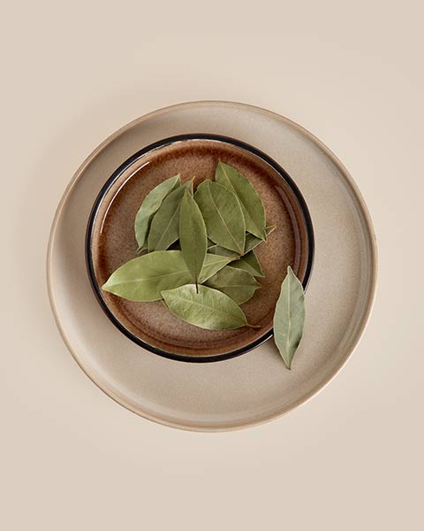 Bay leaves on a plate from SOS Foods