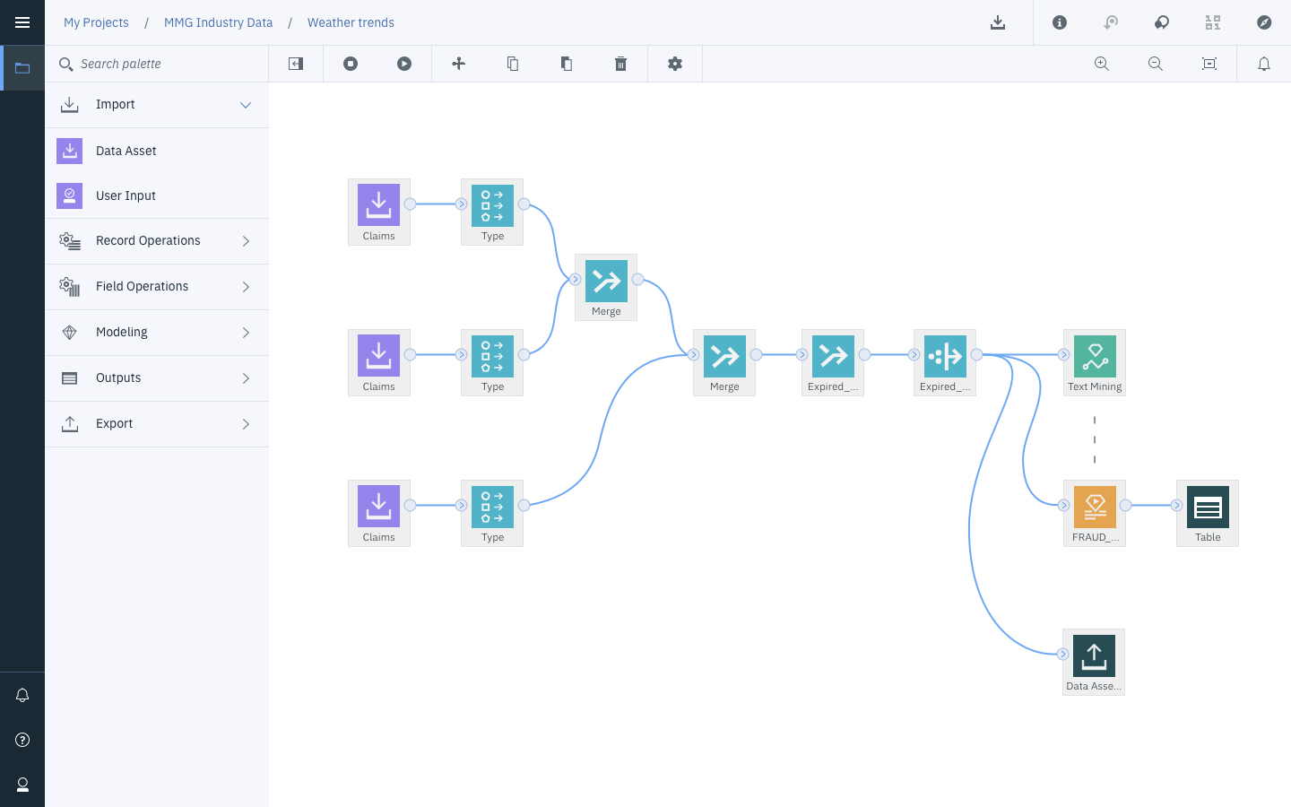 IBM Watson machine learning studio - screenshot