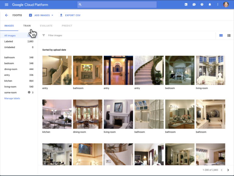 Google Cloud autoML screenshot
