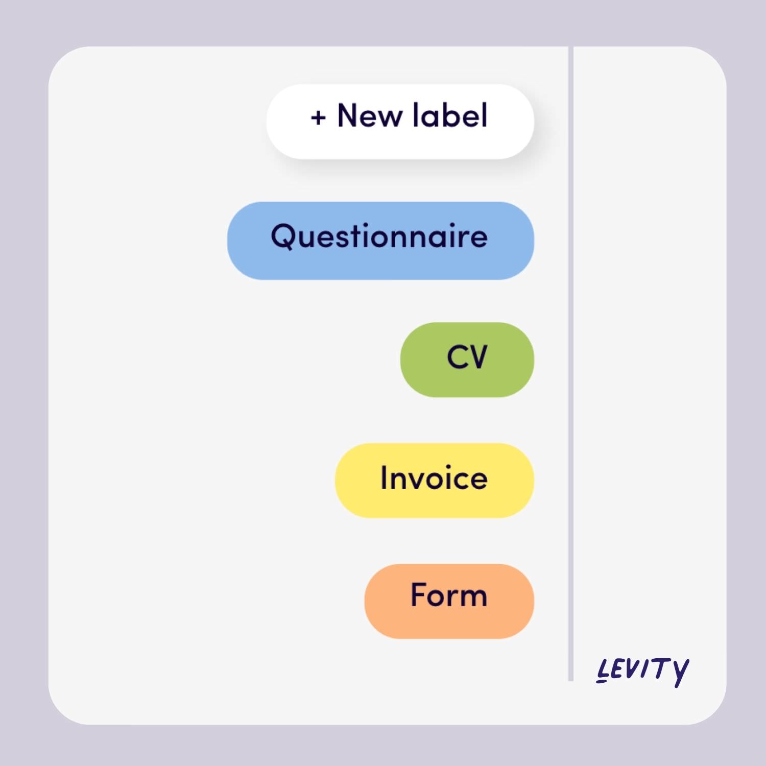 Levity screenshot showing label creation for unstructured data