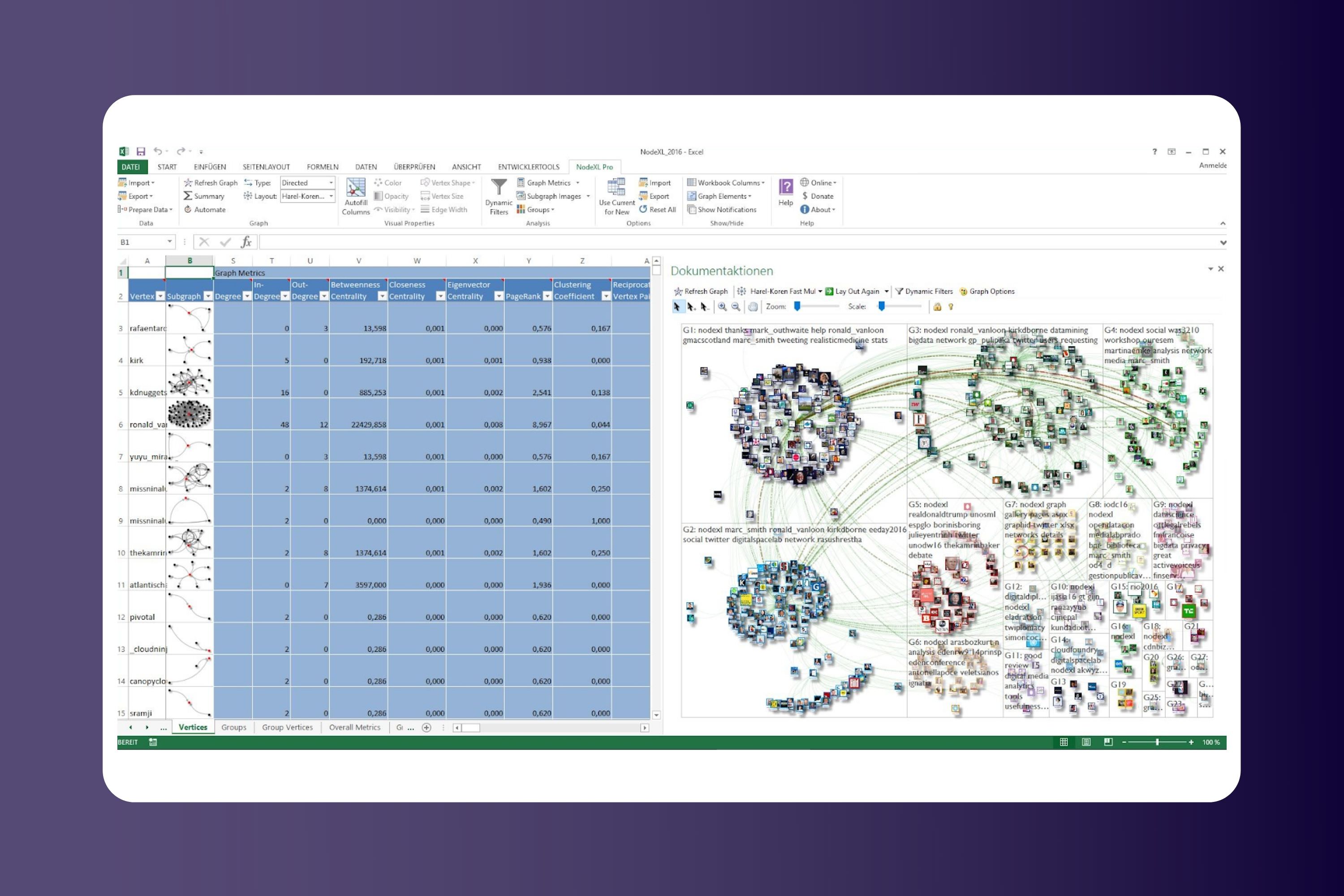 NodeXL Product screenshot - open source excel extraction tool