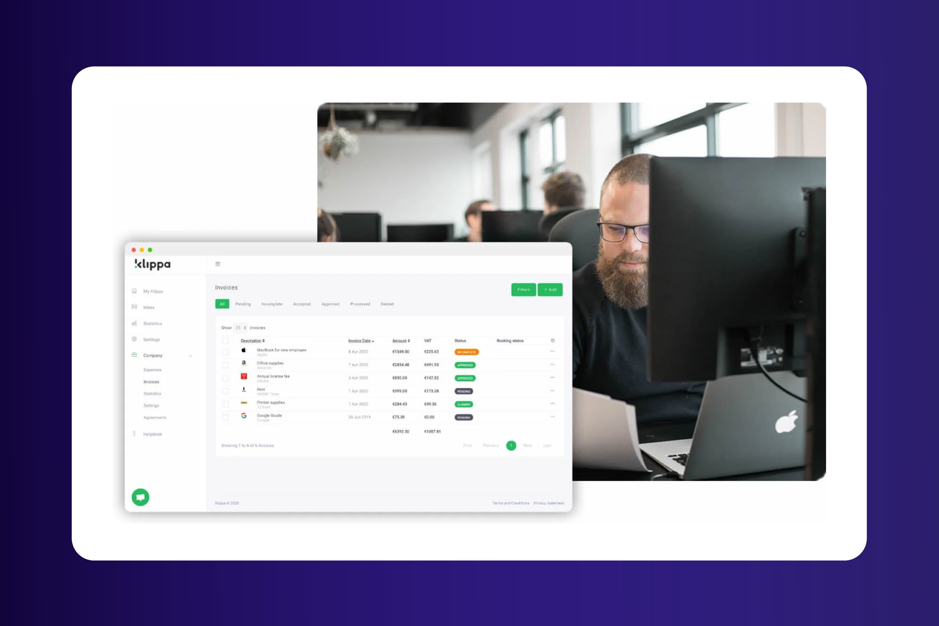 klippa product screenshot - cloud based document processing tool