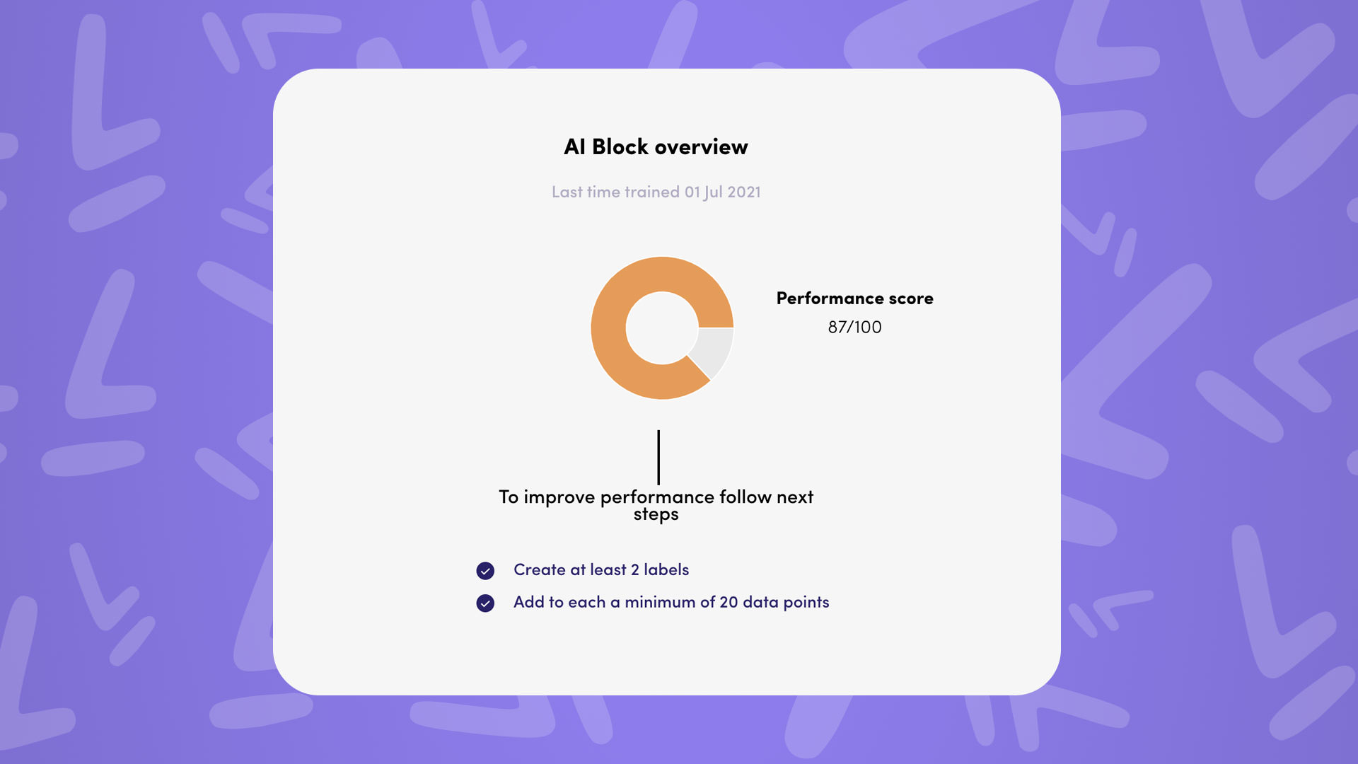 training your ai block and judge its performance