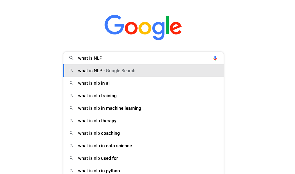 Google Search of 'What is NLP?'