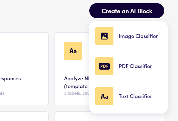 Creating an AI Block on Levity AI