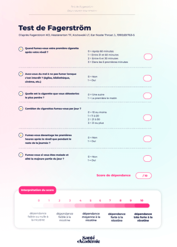 Test de Fagerström Ressources IDEL