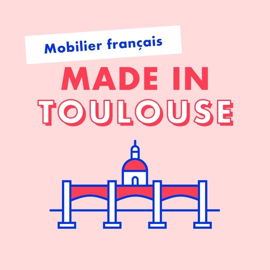 Visuel instagram représentant le made in Toulouse avec un pont toulousain, la Garonne et le clocher d'une Eglise
