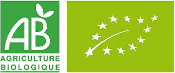 Logo vert et blanc certifiant un produit d'origine biologique