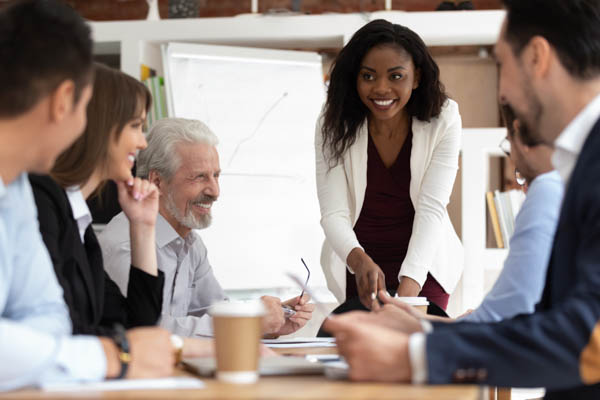 team with social media marketing tools