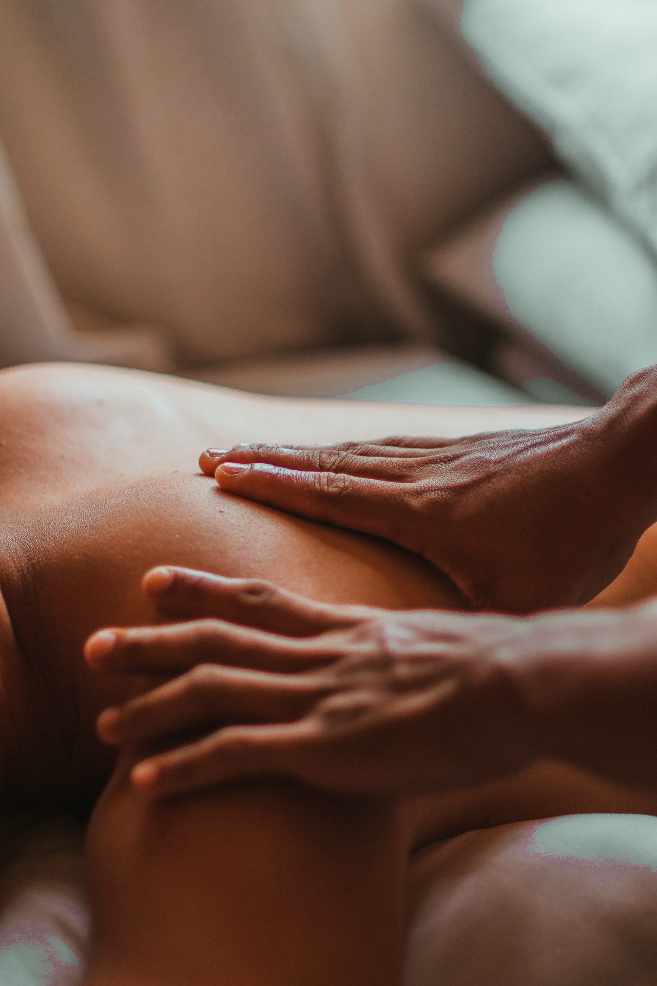 spa massage hands touching