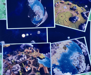 Photo of posters made from game screenshots