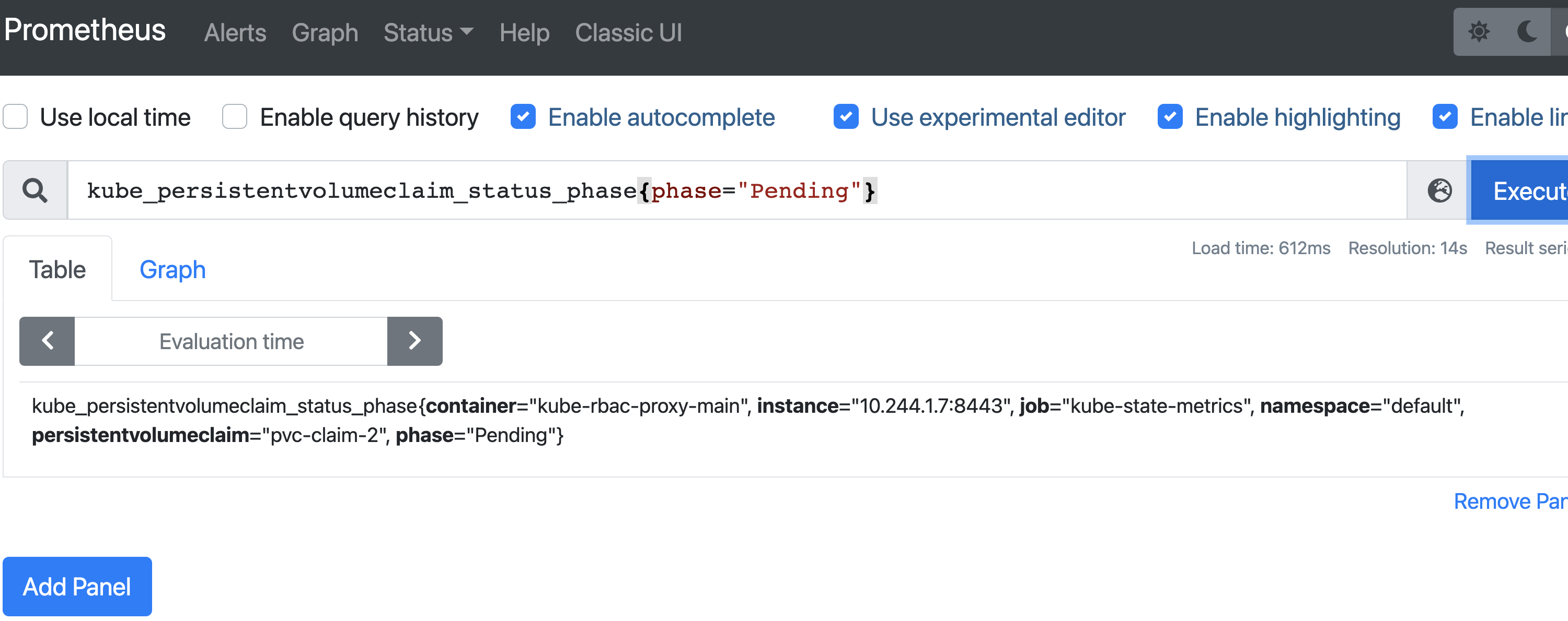 PersistentVolumeClaim in Pending state