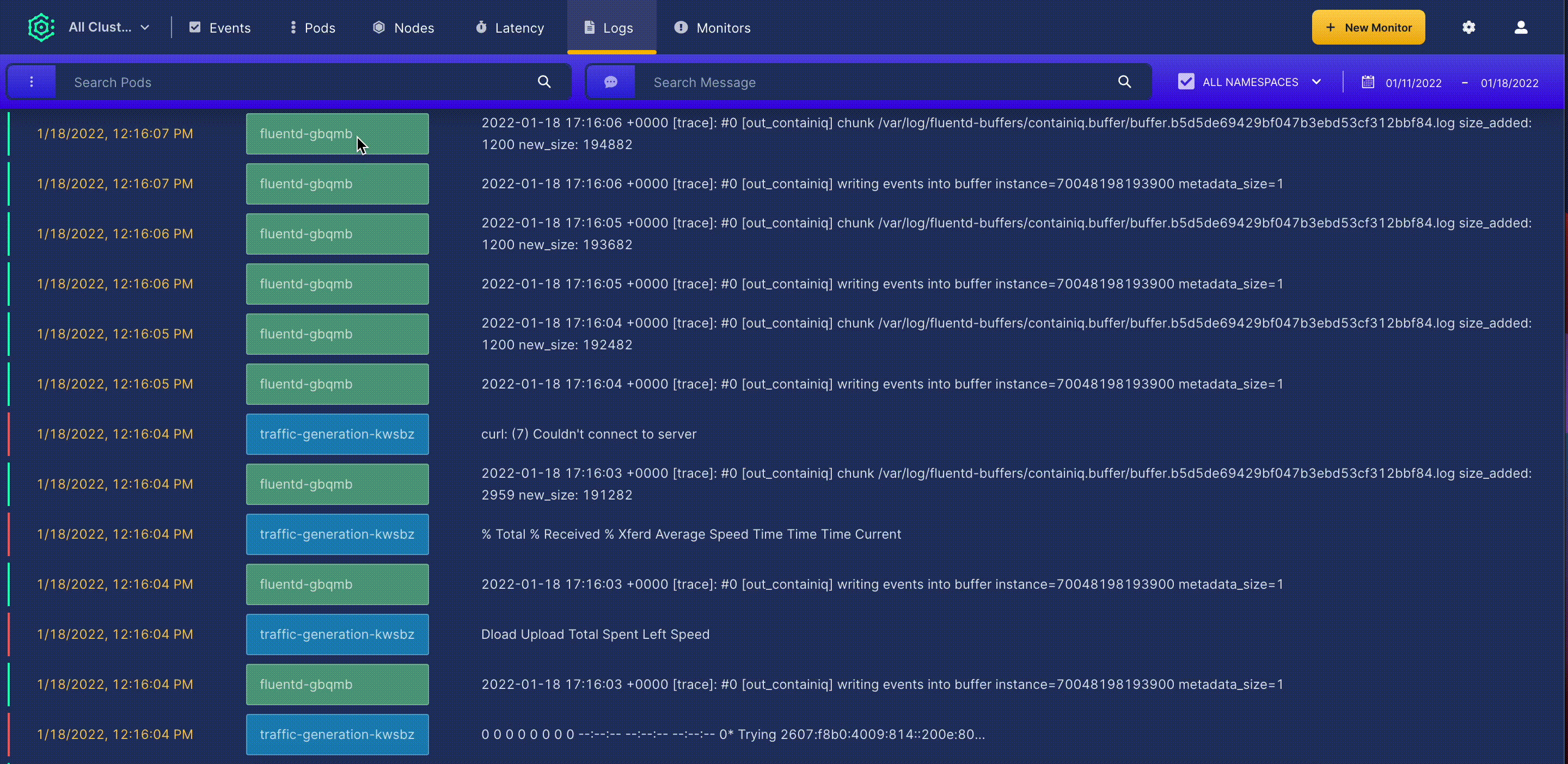 ContainIQ Logging Dashboard