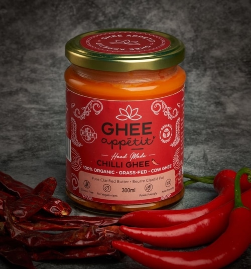 Chilli Ghee Organic Grass Fed Cow Ghee Ghee Appétit