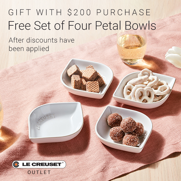 Four Le Creuset Petal Bowls
