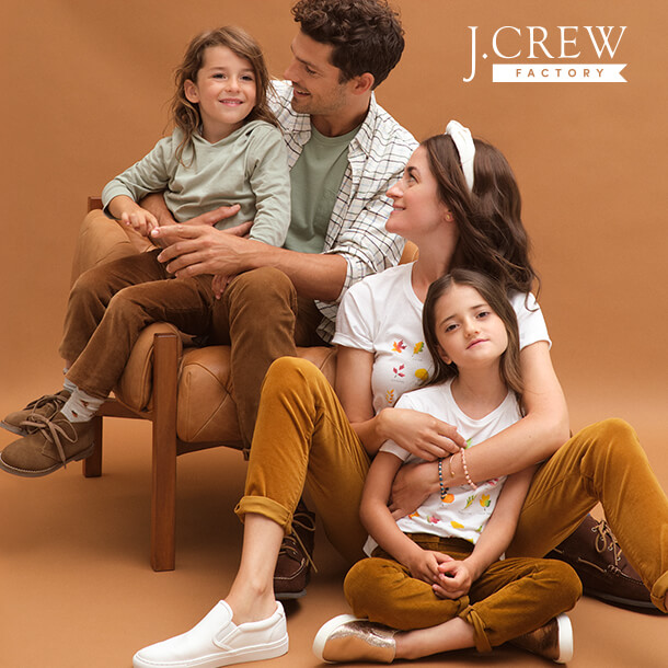 Family wearing J. Crew apparel