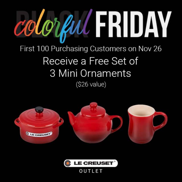 colorful friday receive a set of 3 mini ornaments first 100 customers