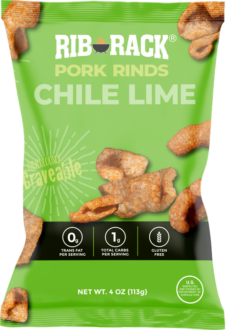 Rib Rack BBQ Chile Lime Pork Rinds