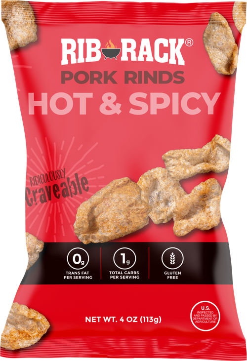 Rib Rack BBQ Hot & Spicy Pork Rinds