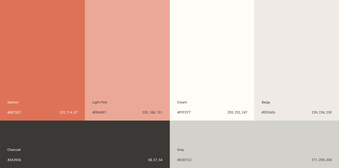 A swatch of brand colors for LOSMP.