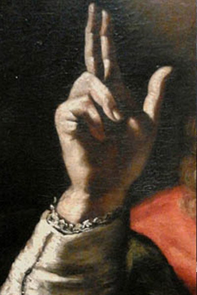 fingers pointing in the air