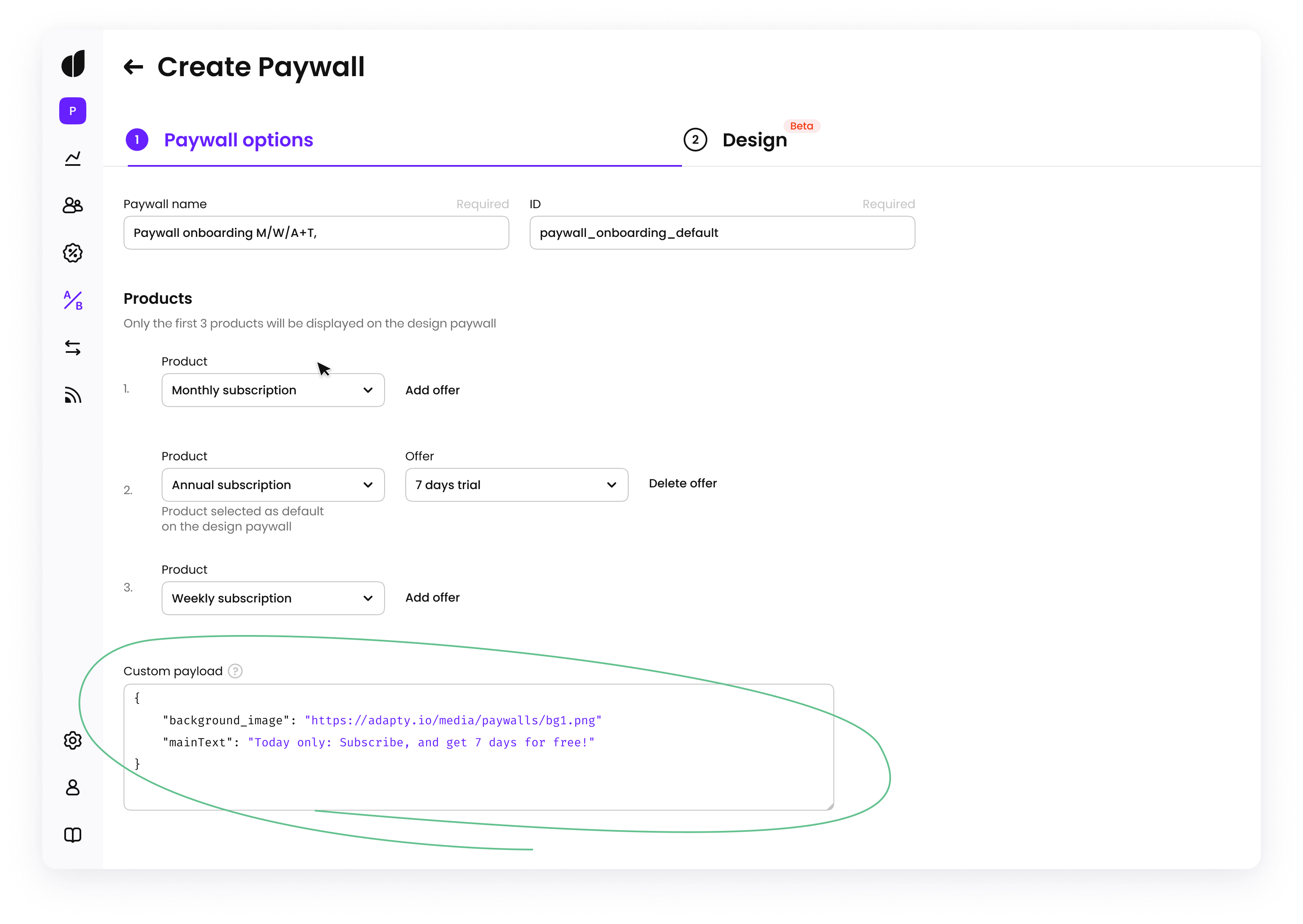 Custom JSON in Paywalls in Adapty